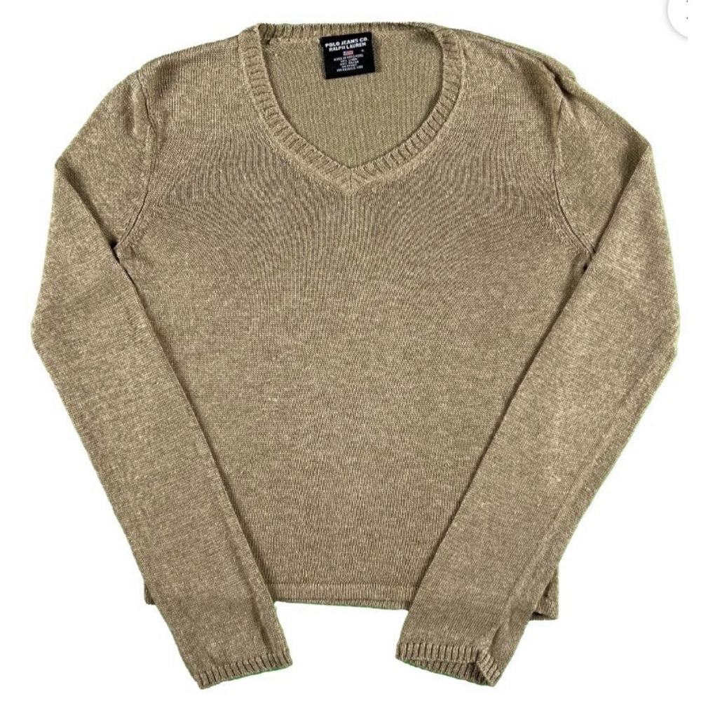 Polo Jean Co. Ralph Lauren Vintage Linen Blend Sweater Size Small Casual EUC